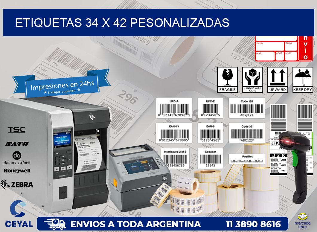 ETIQUETAS 34 x 42 PESONALIZADAS