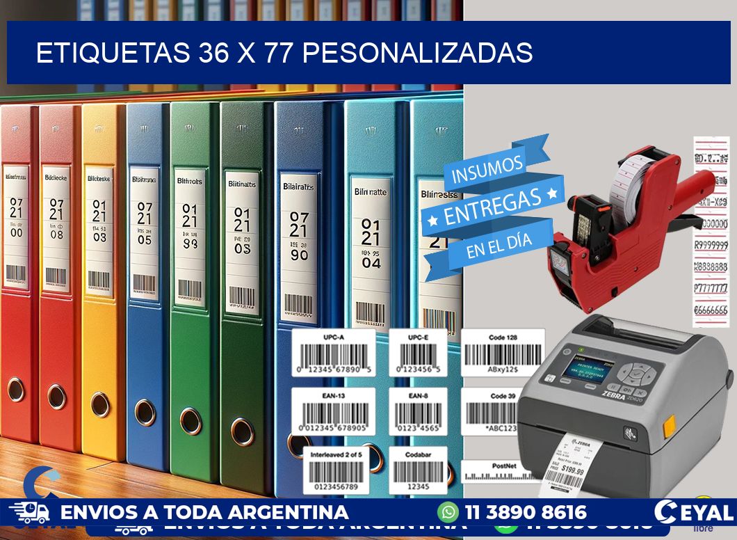 ETIQUETAS 36 x 77 PESONALIZADAS