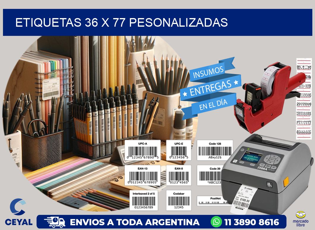 ETIQUETAS 36 x 77 PESONALIZADAS