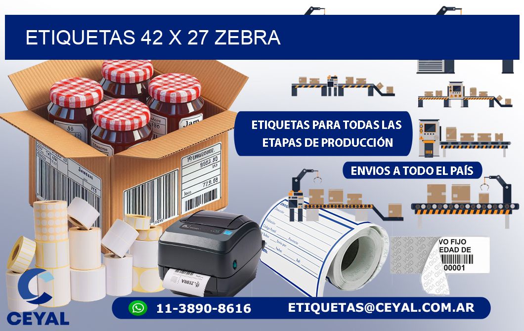 ETIQUETAS 42 x 27 ZEBRA