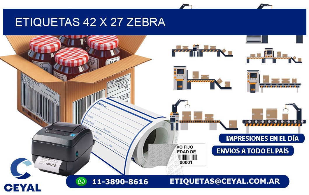 ETIQUETAS 42 x 27 ZEBRA