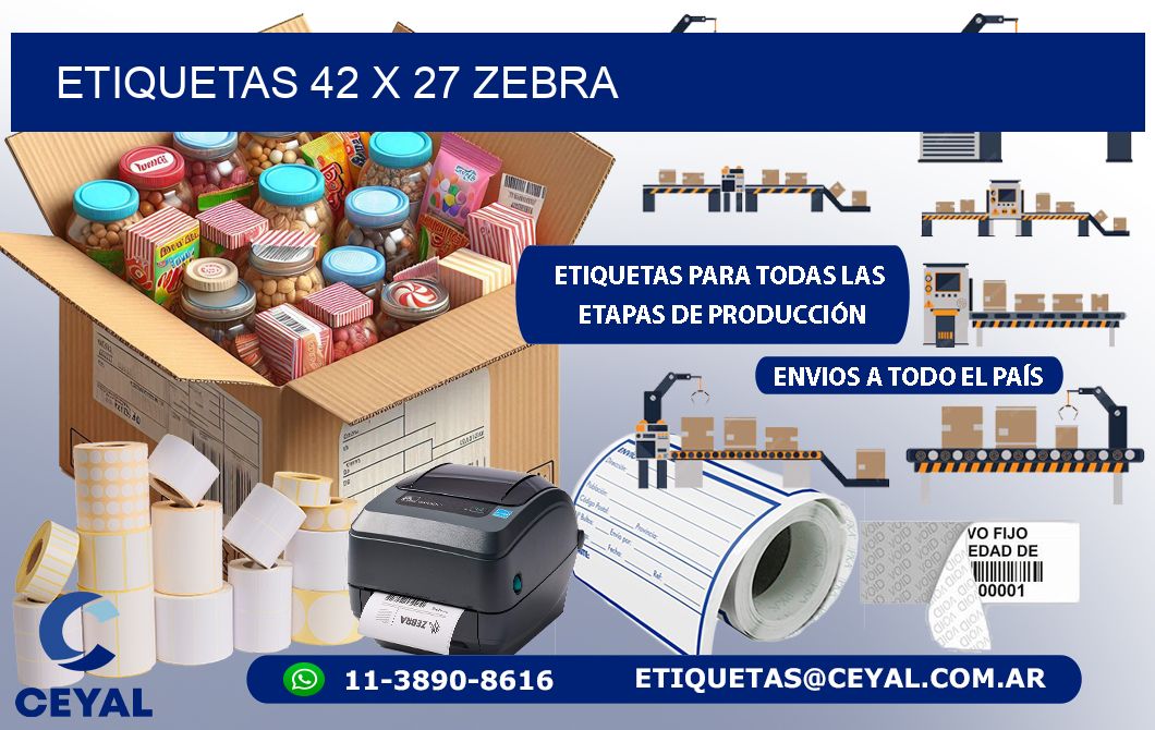 ETIQUETAS 42 x 27 ZEBRA