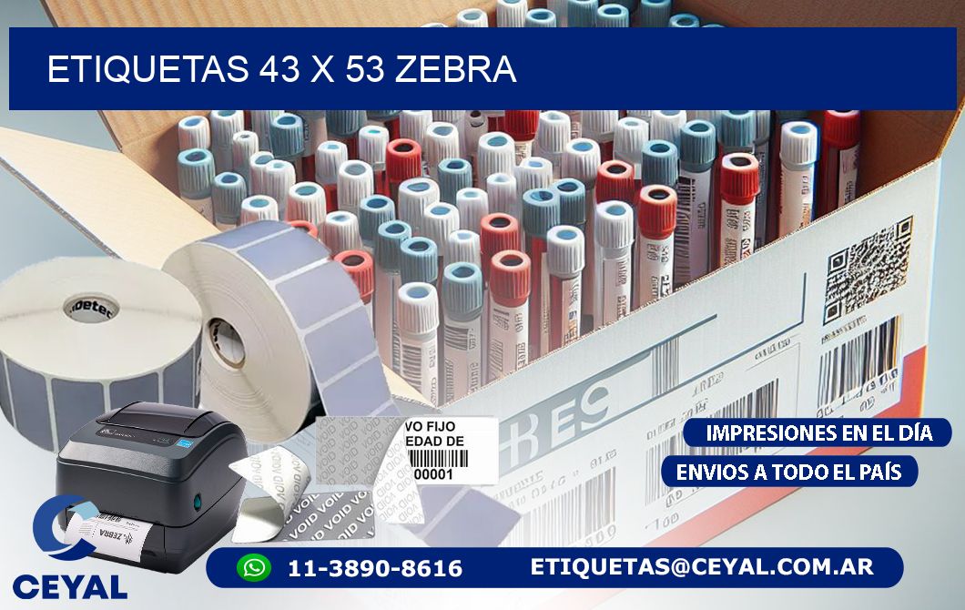 ETIQUETAS 43 x 53 ZEBRA