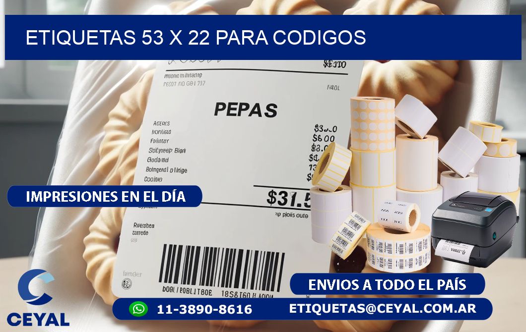 ETIQUETAS 53 x 22 PARA CODIGOS