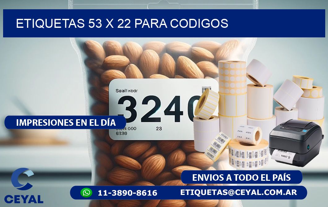 ETIQUETAS 53 x 22 PARA CODIGOS