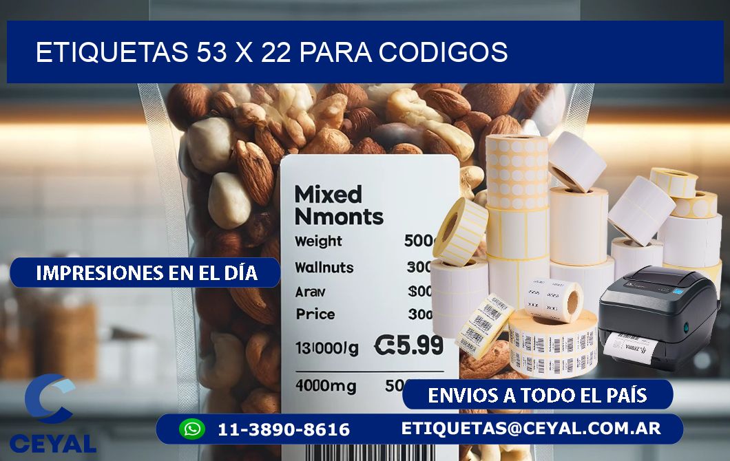 ETIQUETAS 53 x 22 PARA CODIGOS
