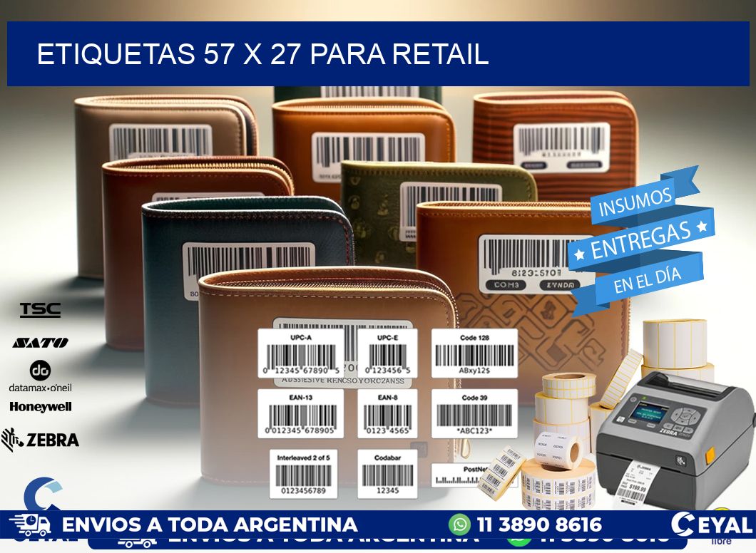 ETIQUETAS 57 x 27 PARA RETAIL