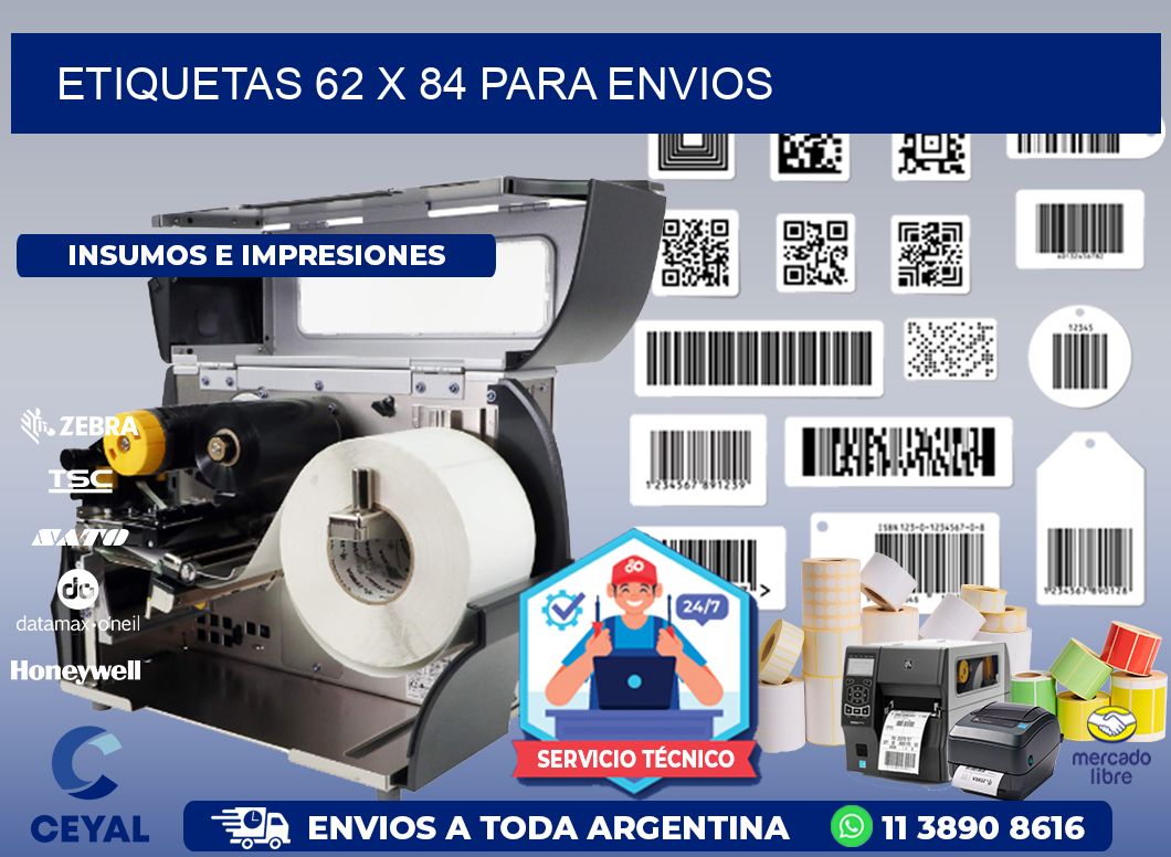 ETIQUETAS 62 x 84 PARA ENVIOS