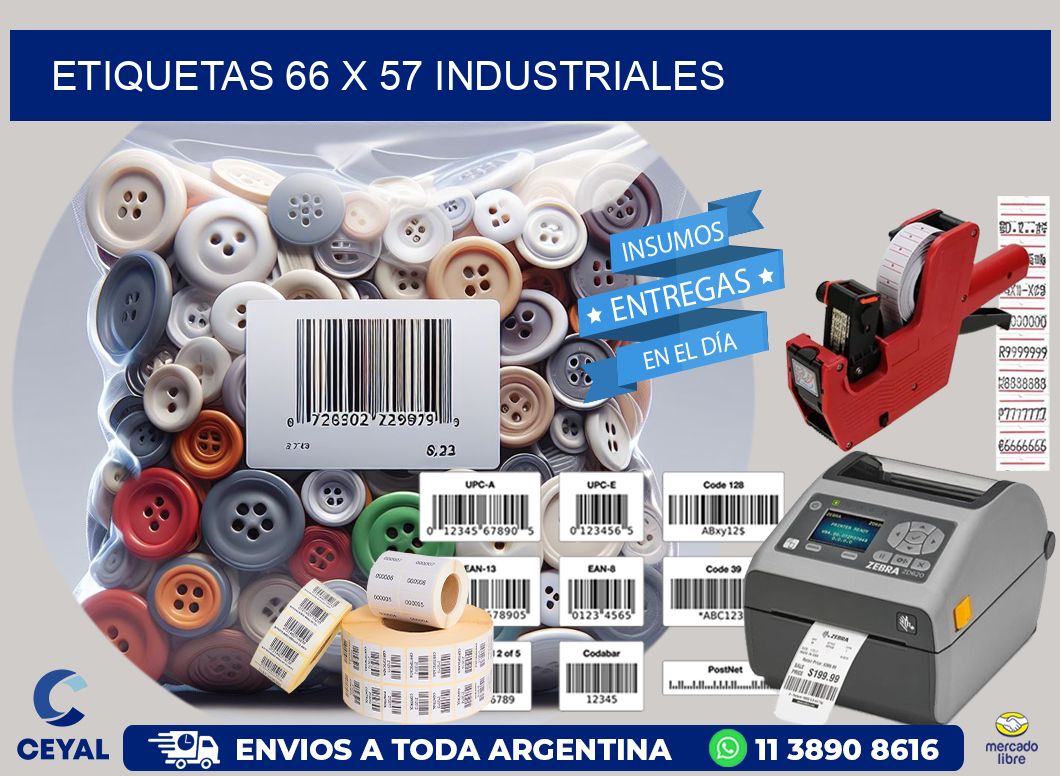 ETIQUETAS 66 x 57 INDUSTRIALES