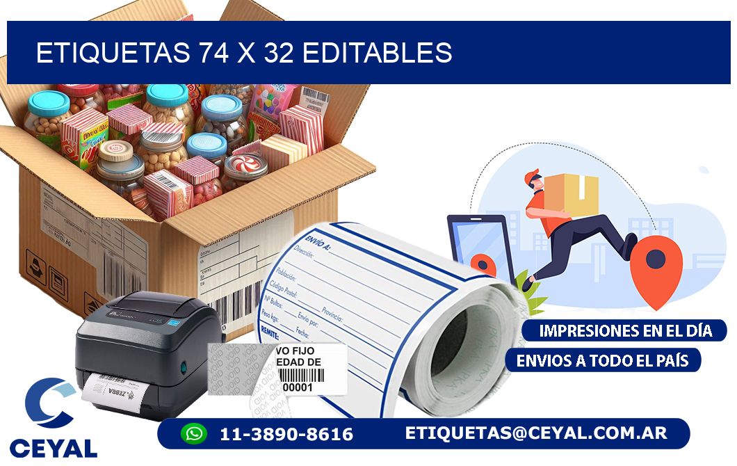 ETIQUETAS 74 x 32 EDITABLES