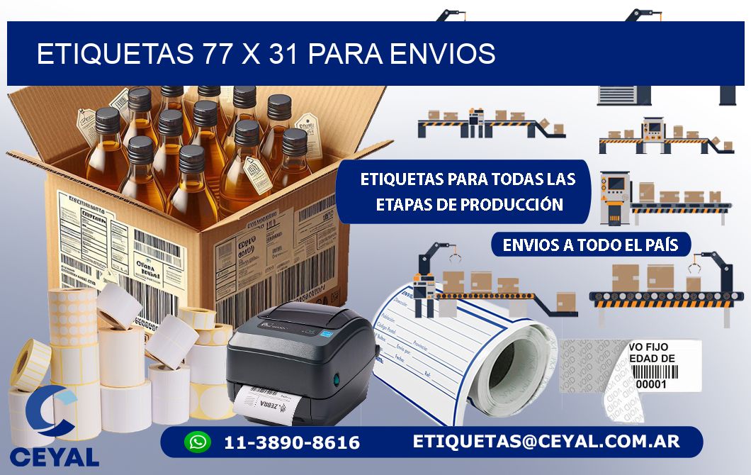 ETIQUETAS 77 x 31 PARA ENVIOS