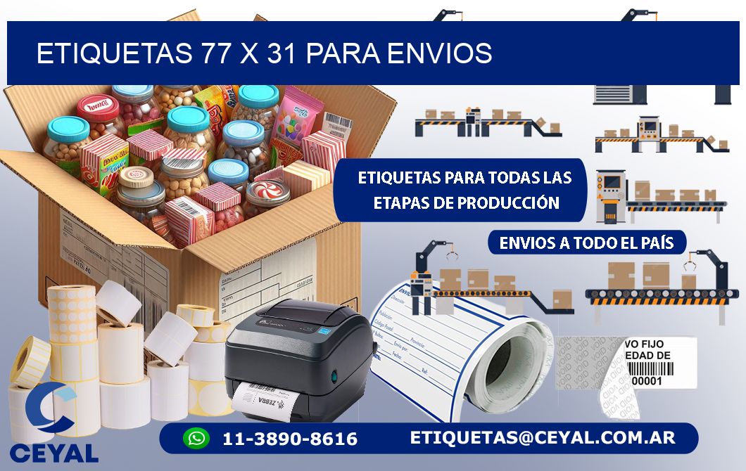 ETIQUETAS 77 x 31 PARA ENVIOS