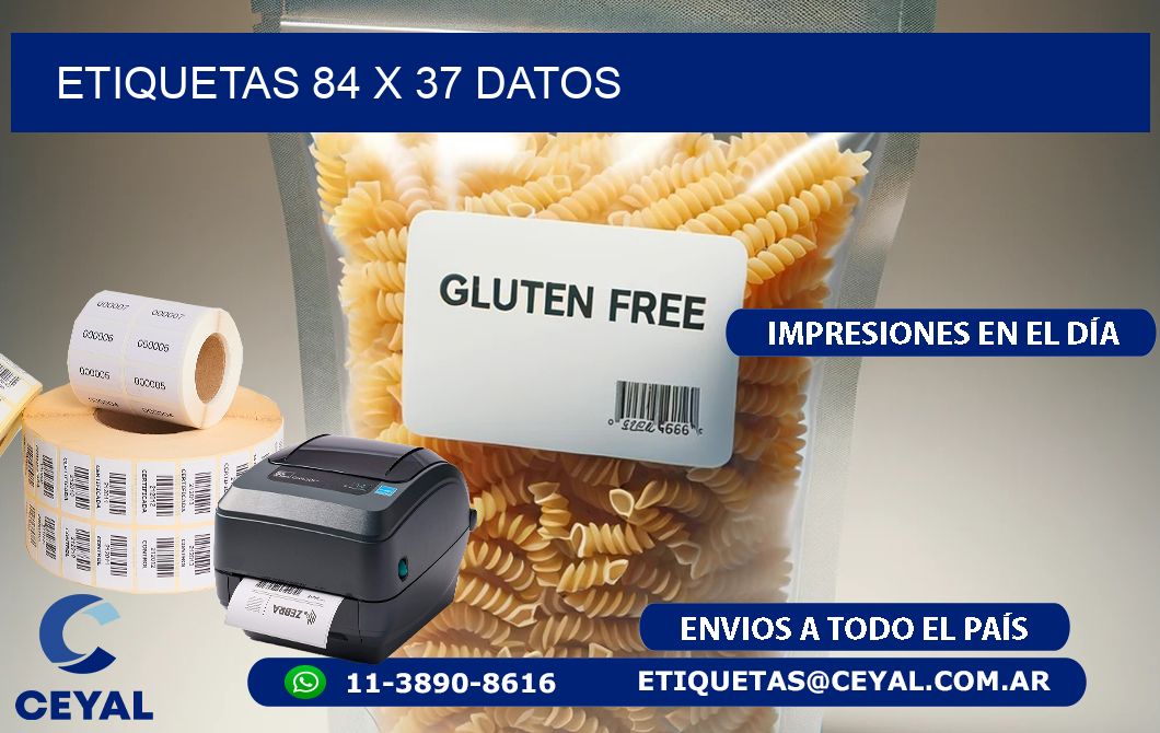 ETIQUETAS 84 x 37 DATOS