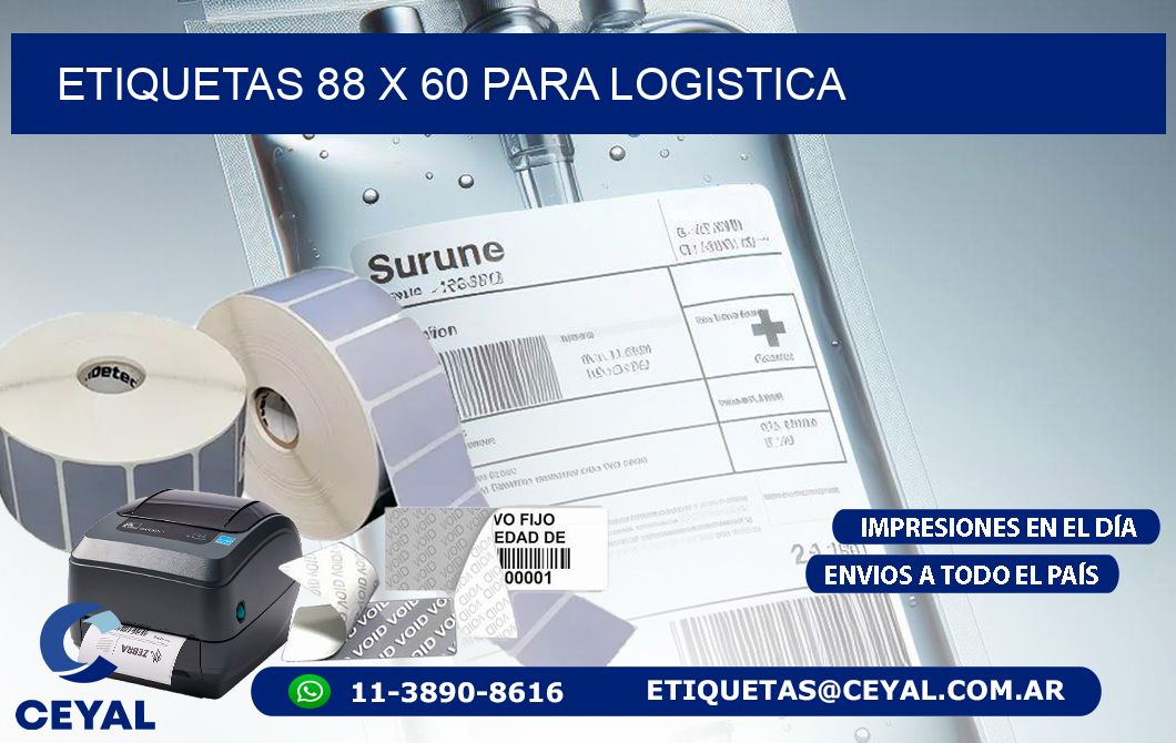ETIQUETAS 88 x 60 PARA LOGISTICA
