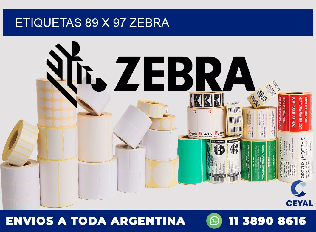 ETIQUETAS 89 x 97 ZEBRA
