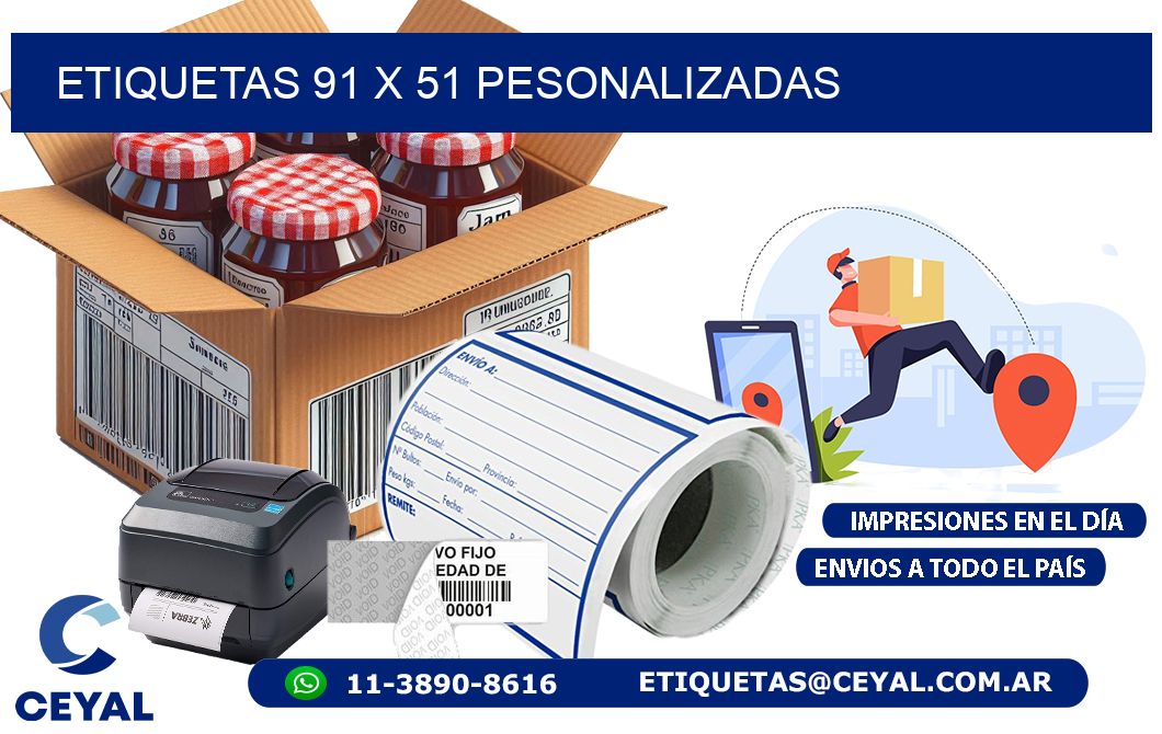 ETIQUETAS 91 x 51 PESONALIZADAS