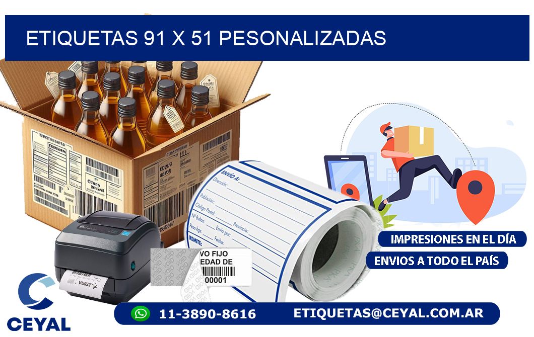 ETIQUETAS 91 x 51 PESONALIZADAS