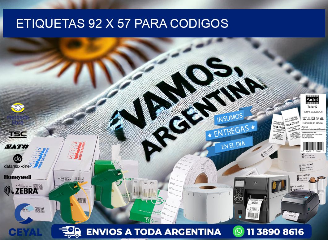 ETIQUETAS 92 x 57 PARA CODIGOS