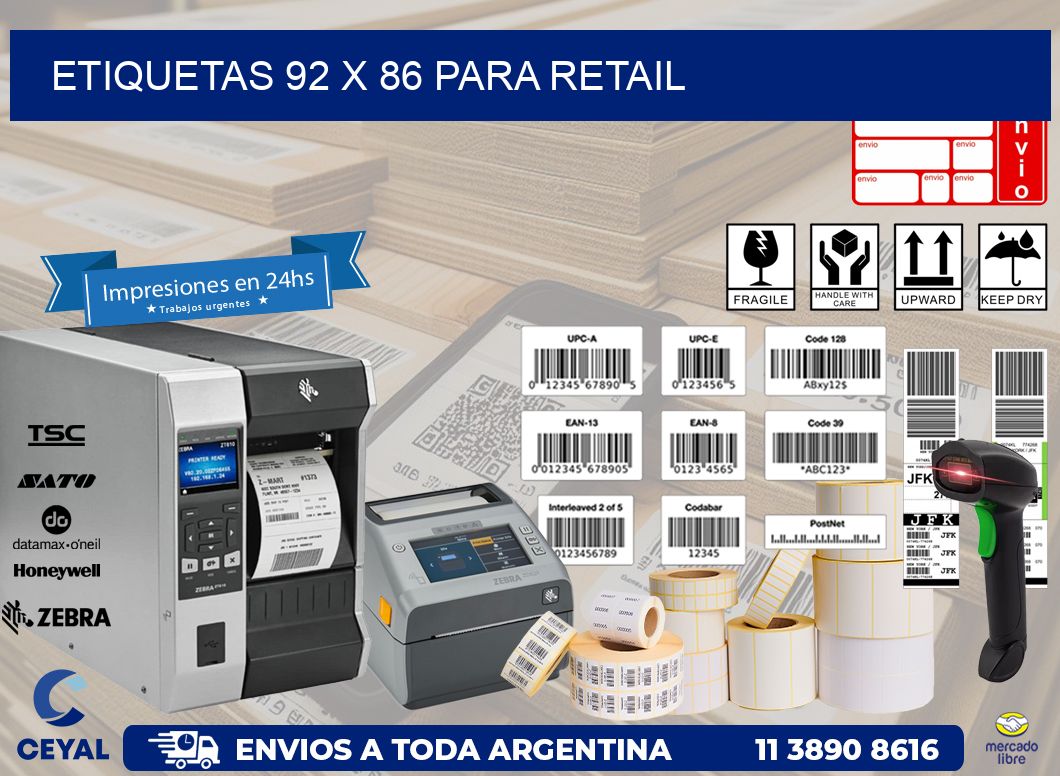ETIQUETAS 92 x 86 PARA RETAIL