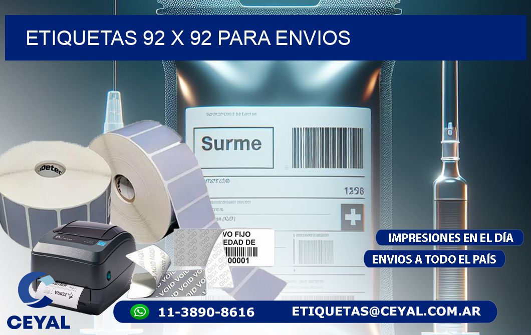 ETIQUETAS 92 x 92 PARA ENVIOS