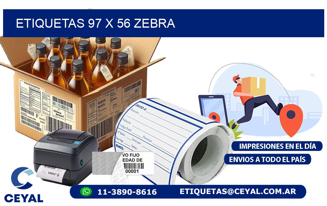 ETIQUETAS 97 x 56 ZEBRA