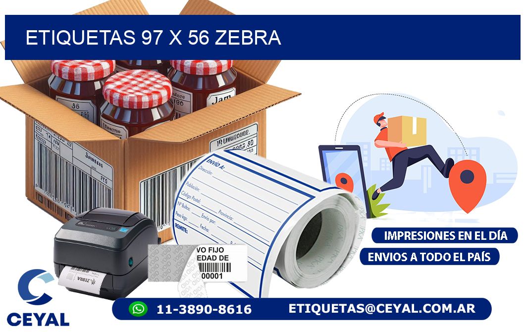 ETIQUETAS 97 x 56 ZEBRA