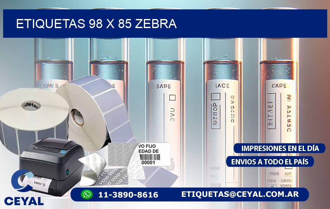 ETIQUETAS 98 x 85 ZEBRA