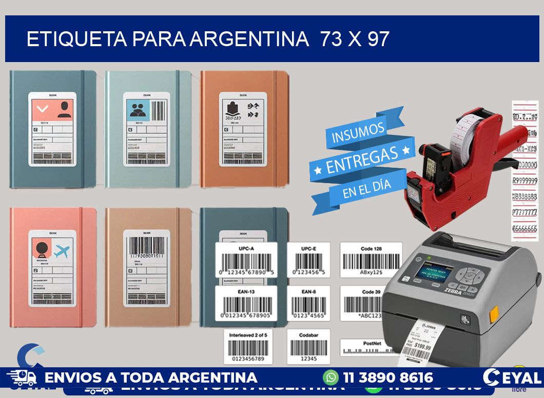 etiqueta para Argentina  73 x 97