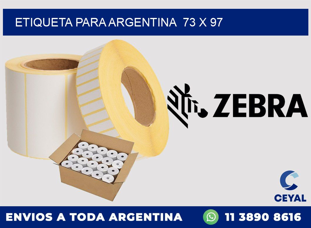 etiqueta para Argentina  73 x 97