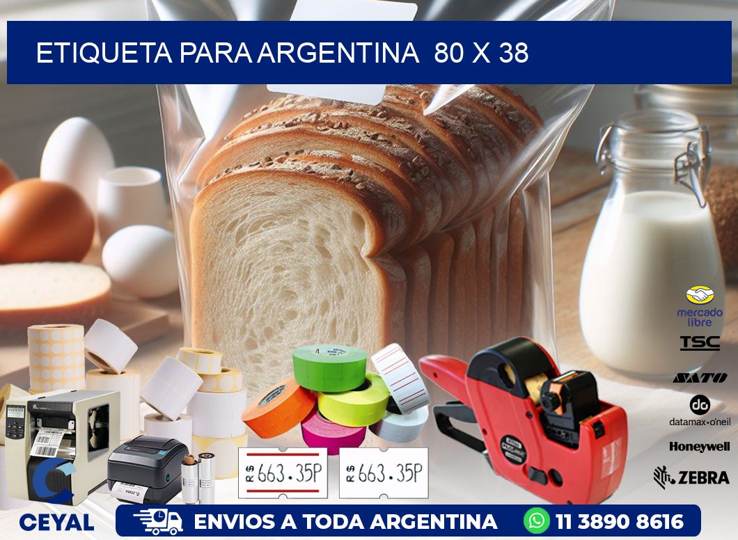 etiqueta para Argentina  80 x 38