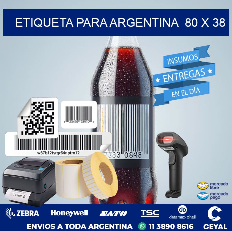 etiqueta para Argentina  80 x 38