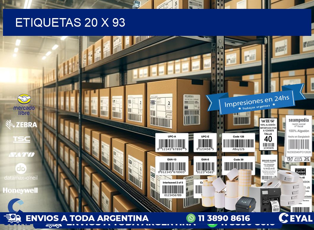 etiquetas 20 x 93