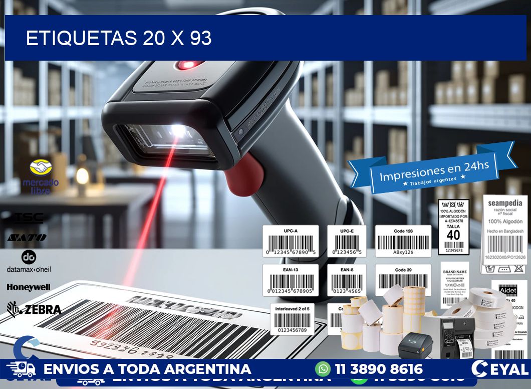 etiquetas 20 x 93