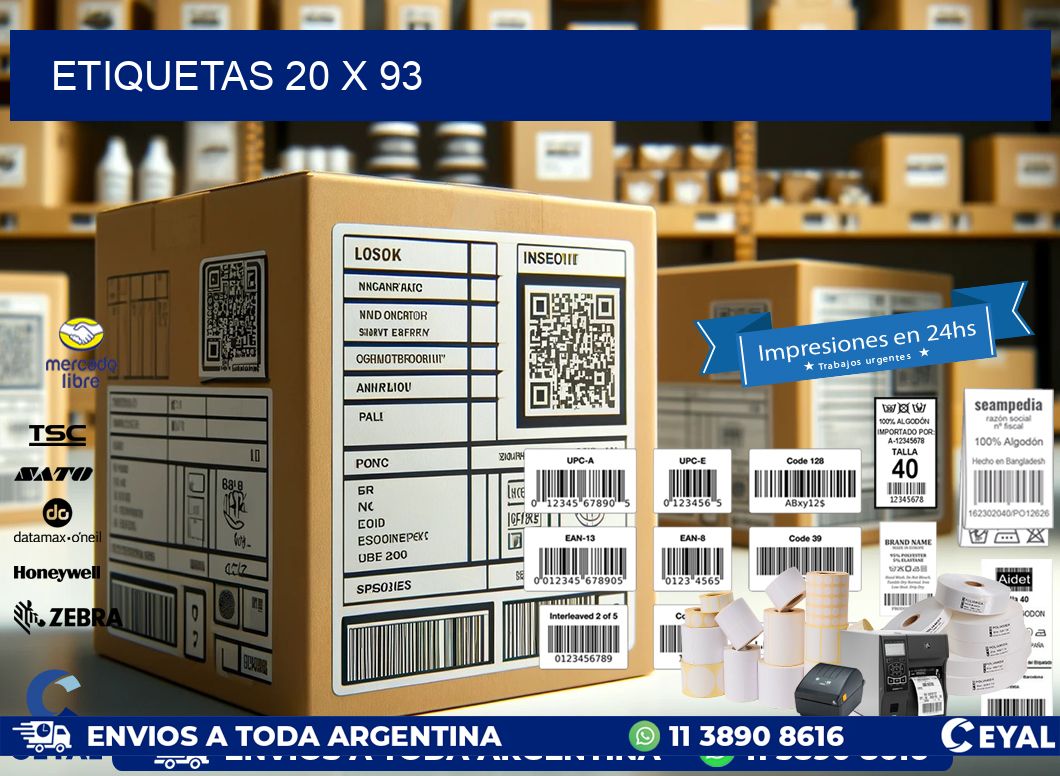 etiquetas 20 x 93
