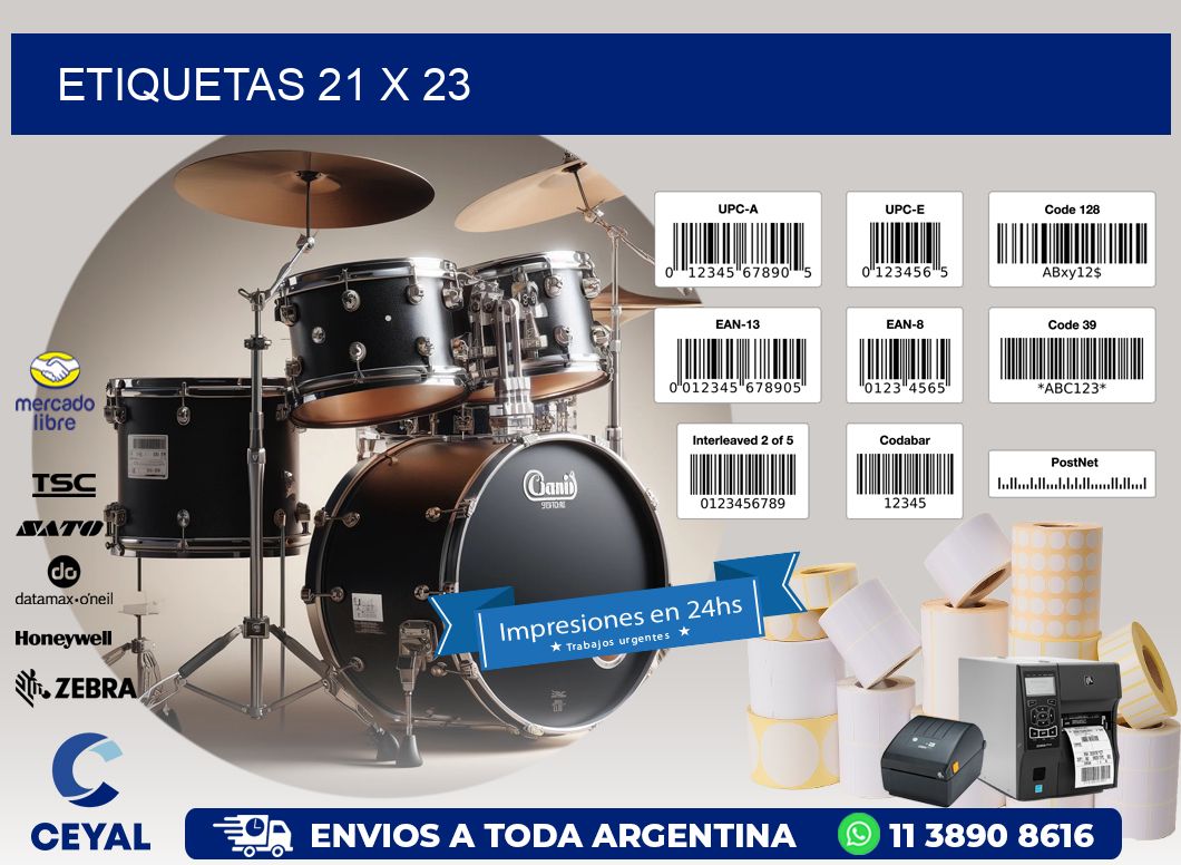 etiquetas 21 x 23