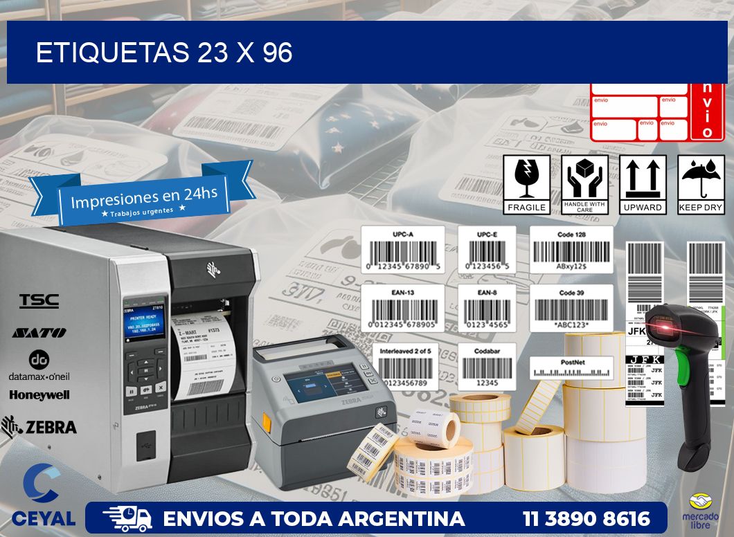 etiquetas 23 x 96
