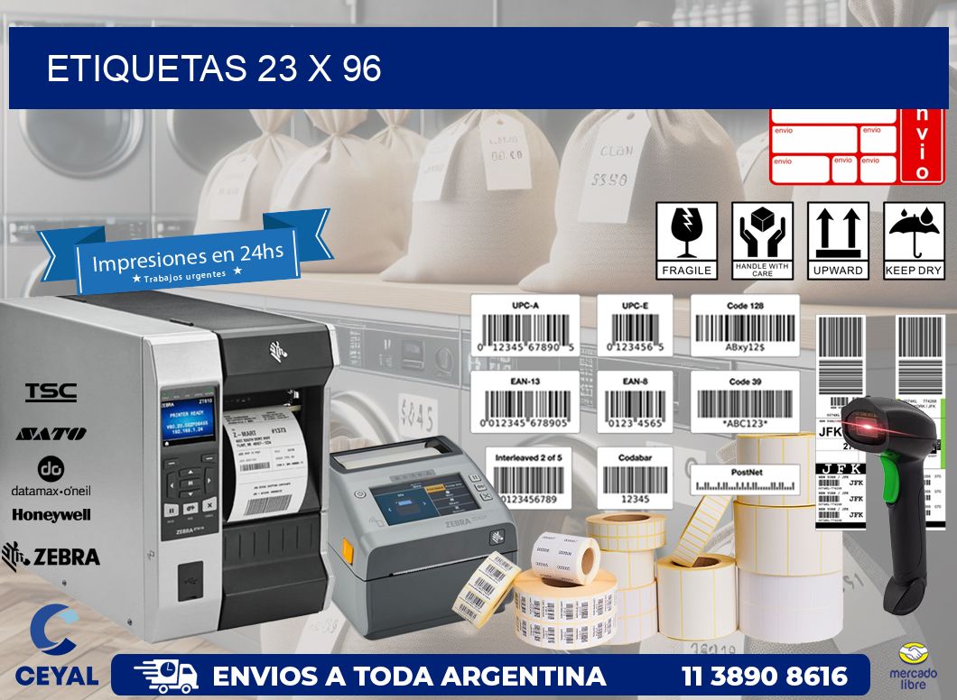 etiquetas 23 x 96