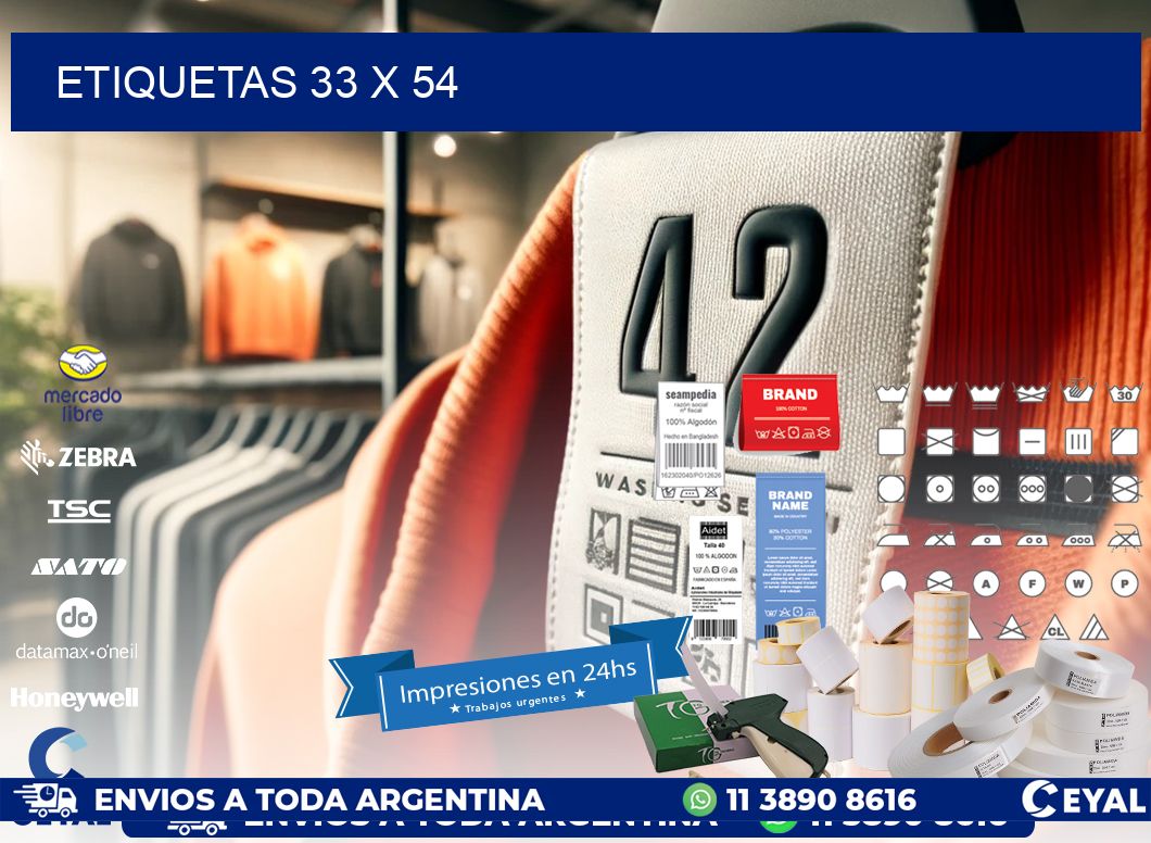 etiquetas 33 x 54