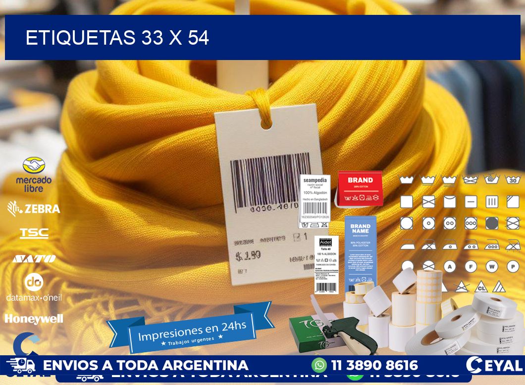 etiquetas 33 x 54