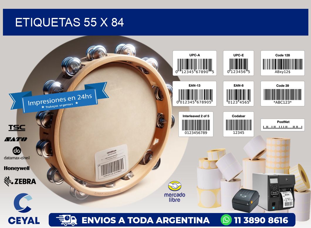 etiquetas 55 x 84