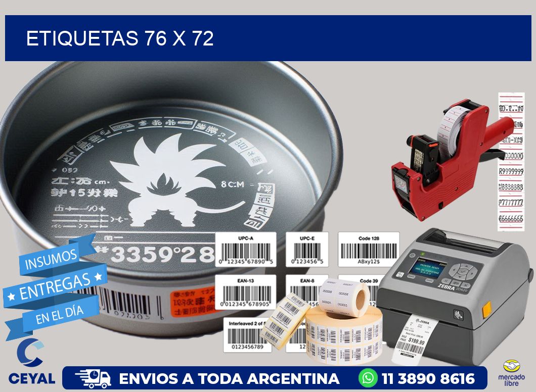 etiquetas 76 x 72