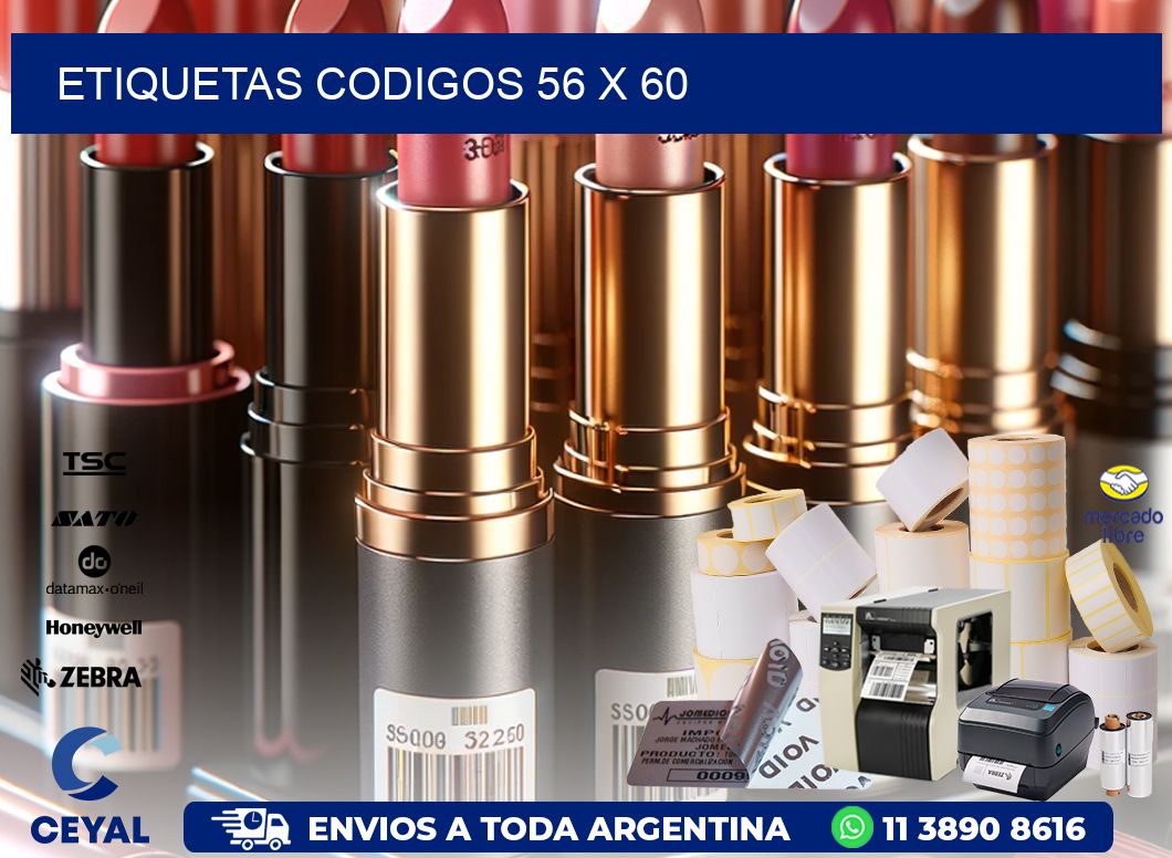 etiquetas codigos 56 x 60