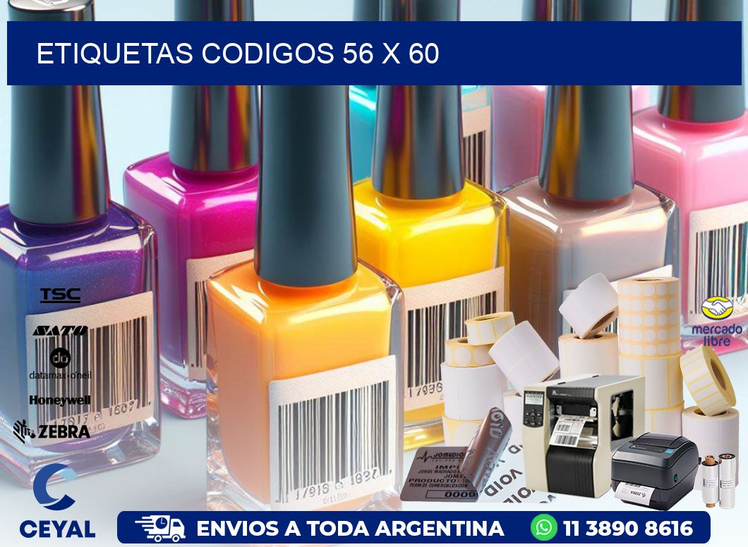 etiquetas codigos 56 x 60