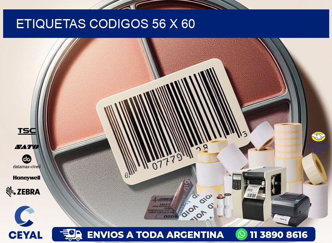 etiquetas codigos 56 x 60