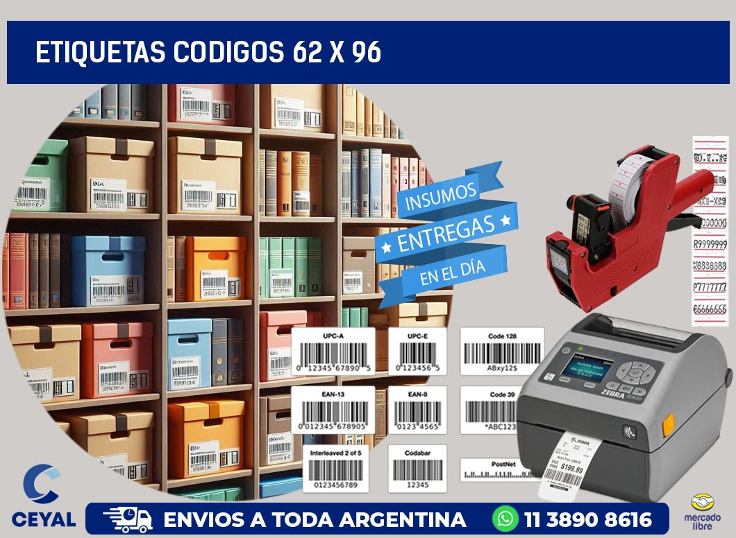 etiquetas codigos 62 x 96