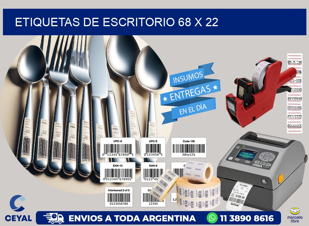 etiquetas de escritorio 68 x 22
