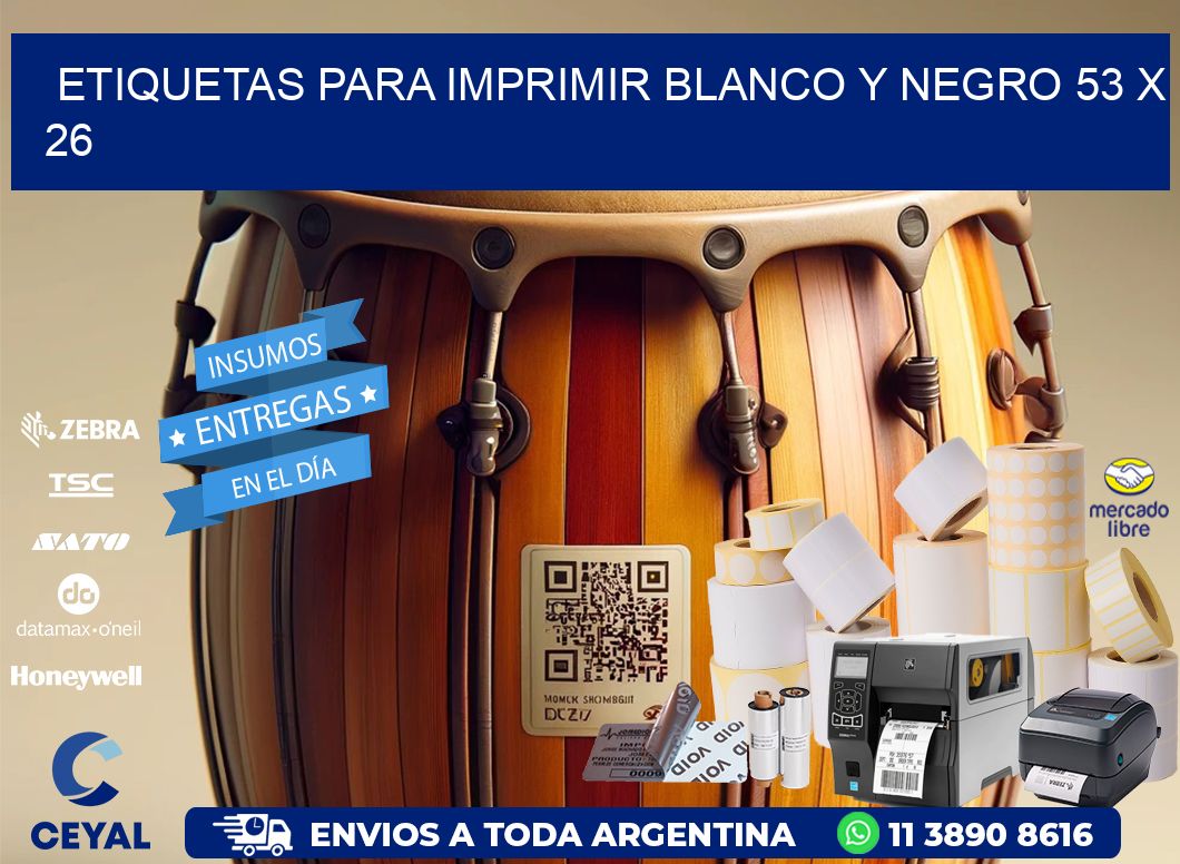 etiquetas para imprimir blanco y negro 53 x 26
