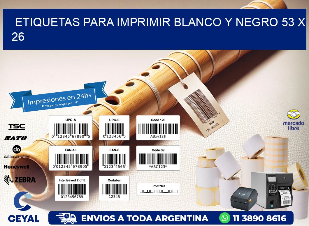 etiquetas para imprimir blanco y negro 53 x 26