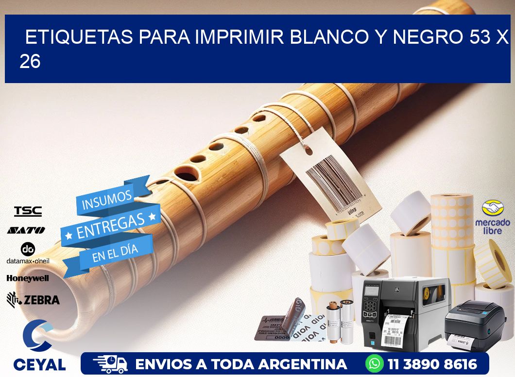 etiquetas para imprimir blanco y negro 53 x 26