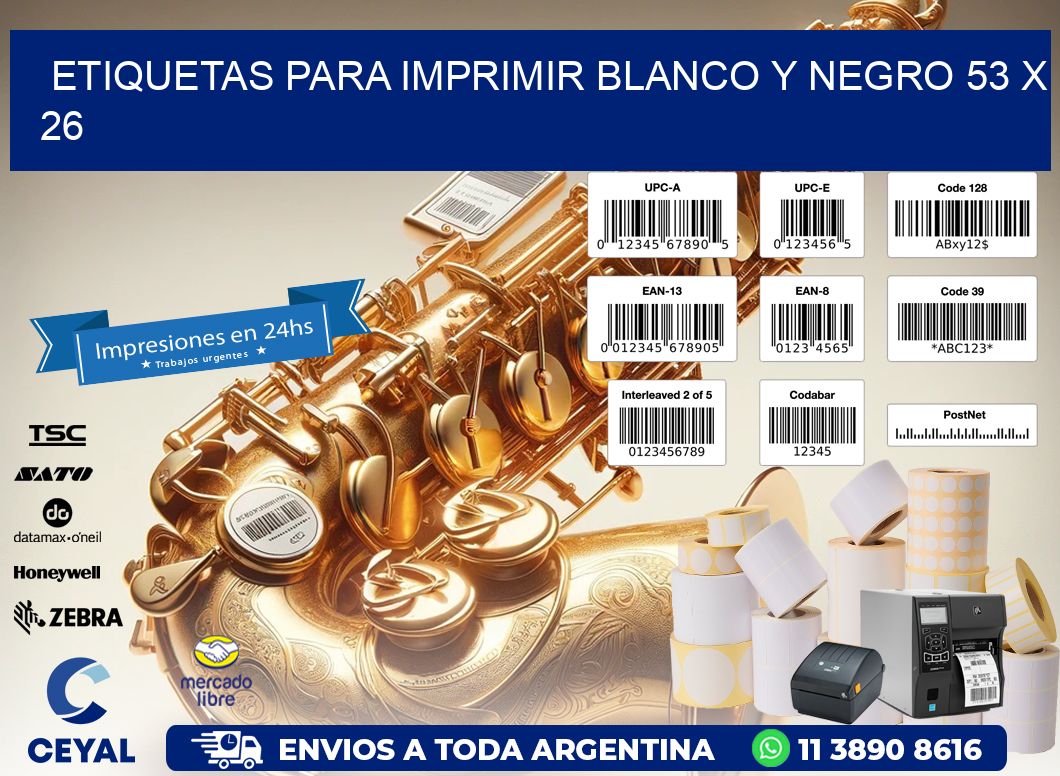 etiquetas para imprimir blanco y negro 53 x 26